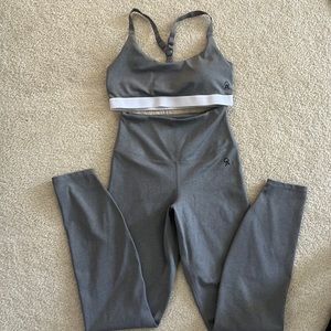 Good American grey sports bra and legging set